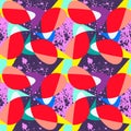 Seamless vectr abstract pattern with chaotic clorful shapes